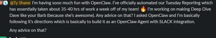 Social Sparrow client testimonial — 35-40 hours per week recovered by automating Tuesday Reporting with a single OpenClaw agent